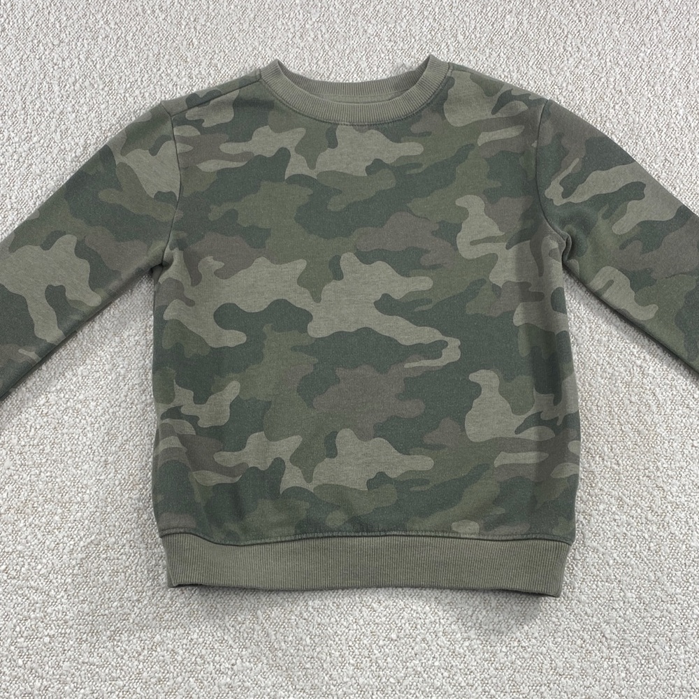 Classic Green Camo Crewneck Sweater - kids Cat & Jack size s6/7 - Picture 5 of 15